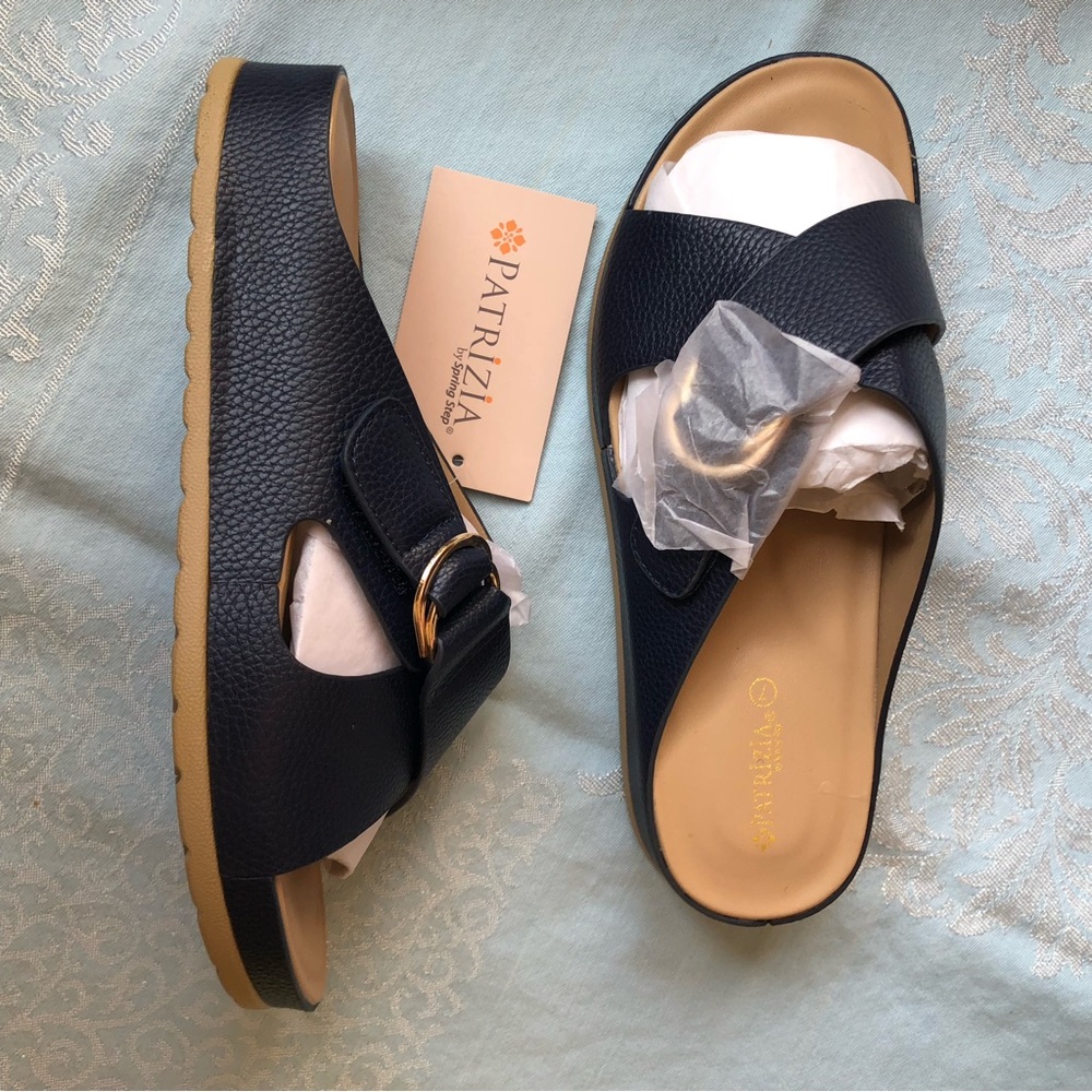 Patrizia by Spring Step Rutha Slide Sandals Navy size 7 - Picture 2 of 7
